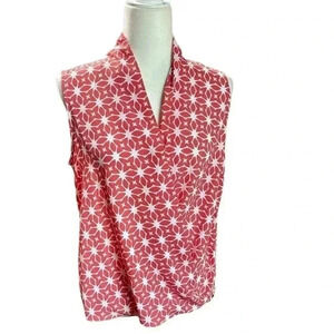 Anthropologie pleione Floral Coral and White Size Small